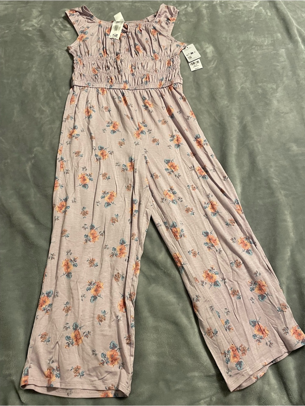 OshKosh B'gosh Lavender Floral Wide-Leg Jumpsuit